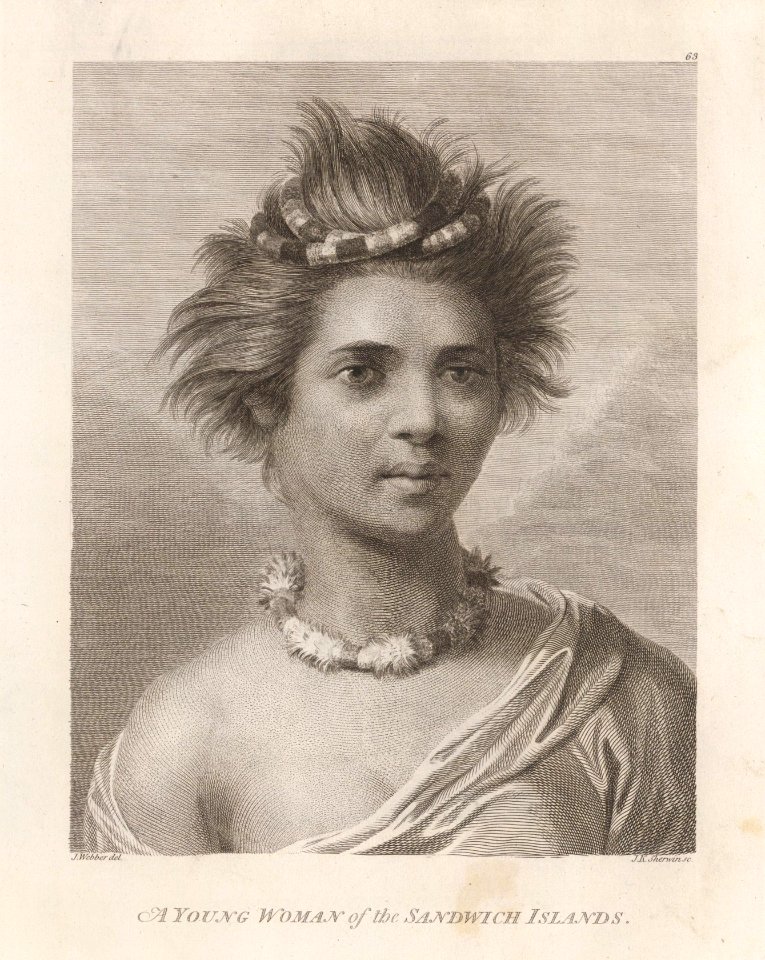 A Young Woman of the Sandwich Islands. J. Webber del. J.K. Sherwin sc. (London, G. Nicol and T. Cadell, 1785)