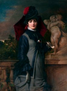 A young woman with a parasol, by Tobias Edward Rosenthal