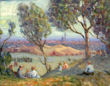 A. H. O. Rolle - View from Arlington Heights, with Chautaqua Tents and the Washington Monument in the Background - 1979.117.4 - Smithsonian American Art Museum