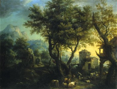 A. Diziani - Landschap met herders en vee - NK1867 - Cultural Heritage Agency of the Netherlands Art Collection