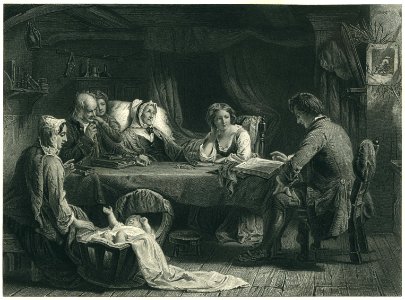 A. Johnston - La Vielle du Sabbat - Steel Engraving