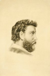 A. Peixoto - Cabeça de homem barbudo de perfil