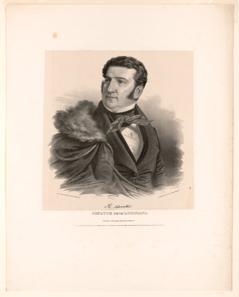 A. Mouton, senator from Louisiana - from life on stone by Chas. Fenderich ; printed by P.S. Duval, Lith., Philada. LCCN2012648803