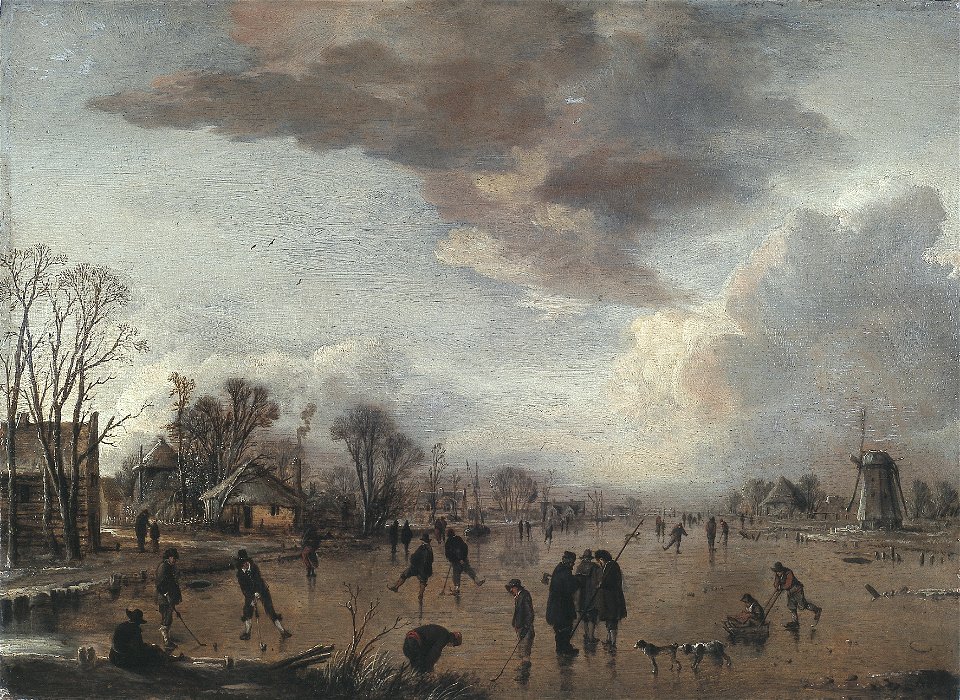 A. van der Neer - Riviergezicht in de winter - NK2494 - Cultural Heritage Agency of the Netherlands Art Collection