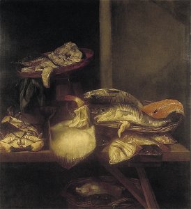 A. van Beyeren - Stilleven met vis op schragentafel - NK2483 - Cultural Heritage Agency of the Netherlands Art Collection
