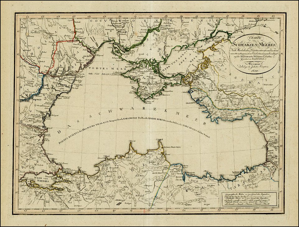 A.F. Gotze and Land Industrie Comptoirs. Charte des Schwarzen-Meeres Nach Murdochischer Projection.1800