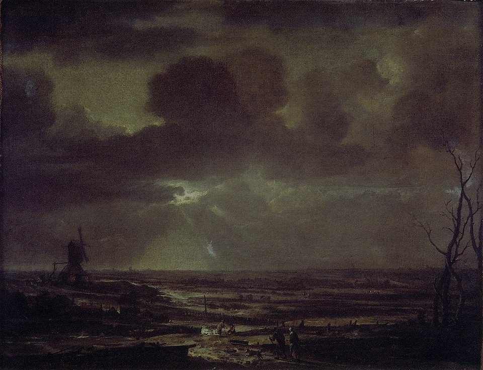 A. van der Neer - Een vergezicht bij maanlicht - NK2196 - Cultural Heritage Agency of the Netherlands Art Collection