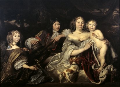 A.L. van den Tempel - Albertine Agnes (1634-1696), Prinses van Oranje, met haar drie kinderen, Amalia (1655-1695), Prinses - NK2609 - Cultural Heritage Agency of the Netherlands Art Collection