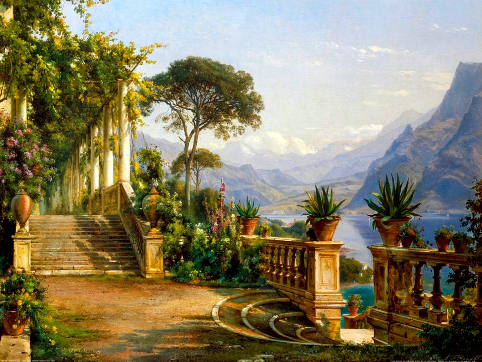 Aagaard, Carl Frederic - Lodge on Lake Como