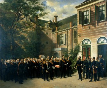 Aanbieding van een adres aan koning Willem III in Utrecht Centraal Museum 28527