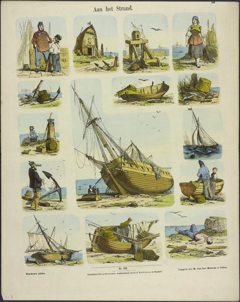 Aan het strand-Catchpenny print-Borms 0080