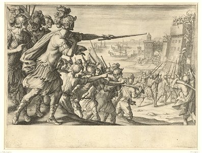 Aanval van de troepen van Ferdinando I de Medici op de Noord-Afrikaanse stad Bone (Annaba)