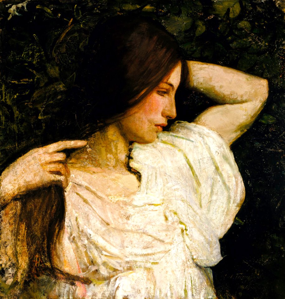 Abbott Handerson Thayer - Girl Arranging Her Hair - 1929.6.117 - Smithsonian American Art Museum