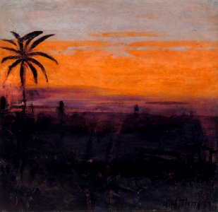 Abbott Handerson Thayer - The Sky Simulated by Red Flamingoes, study for book Concealing Coloration in the Animal Kingdom - 1950.2.2 - Smithsonian American Art Museum