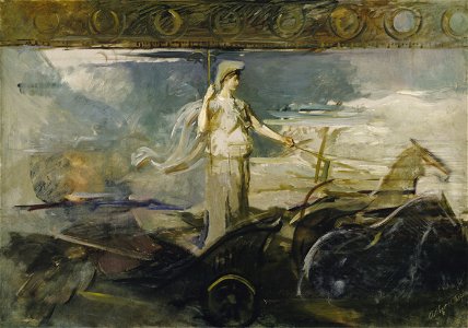 Abbott Handerson Thayer - Minerva in a Chariot - 1929.6.121 - Smithsonian American Art Museum
