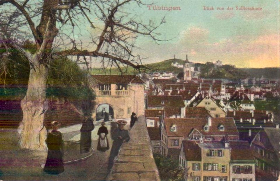 Abendblick von der Schlosslinde (AK Gebr. Metz 1907)