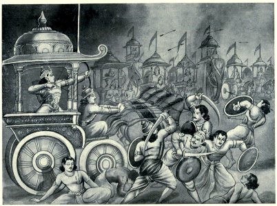 Abhimanyu killing the famous warriors of kaurava army