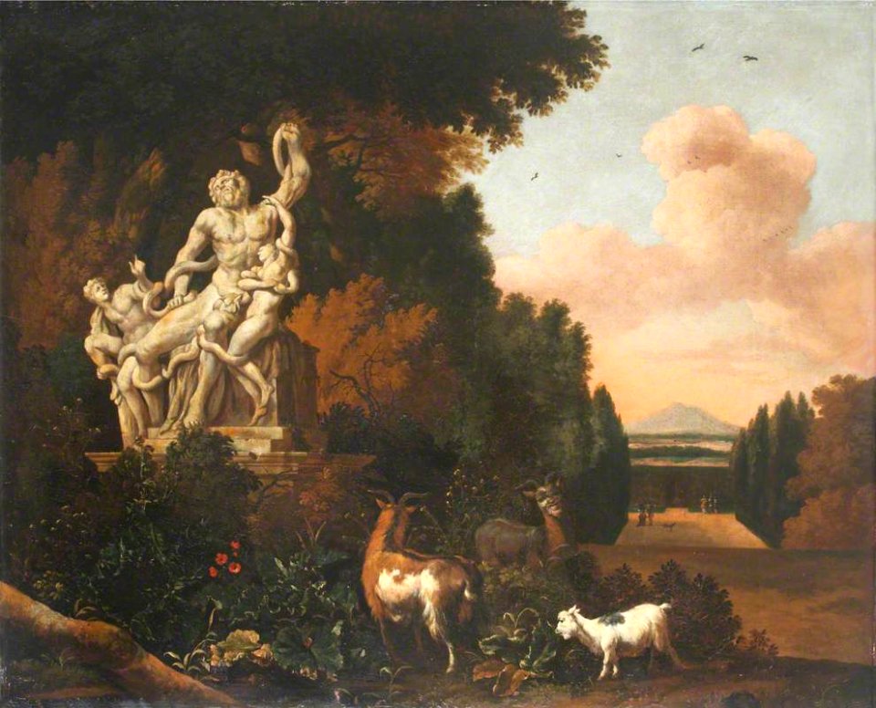 Abraham Begeyn (1637-1638-1697) - Landscape with Goats and a Marble Sculpture of Laocoön - 1139653 - National Trust