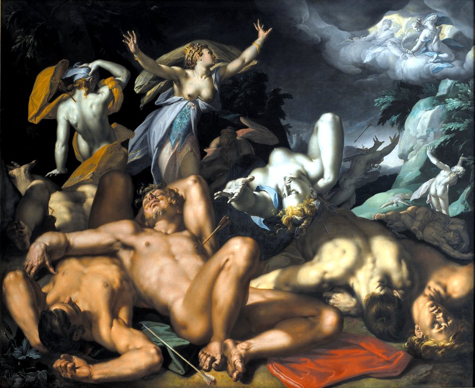 Abraham Bloemaert - Apollo and Diana Punishing Niobe by Killing her Children - Google Art Project (Edit)