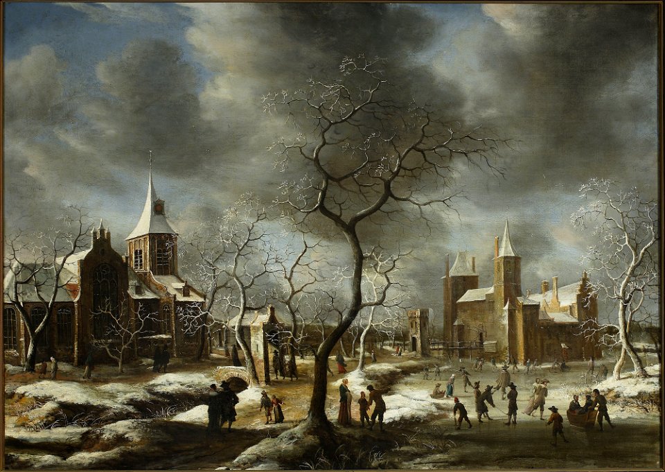 Abraham Beerstraaten - Landscape with ice-skaters - M.Ob.1947 MNW - National Museum in Warsaw