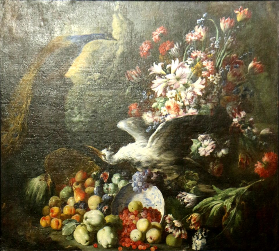 Abraham Brueghel-Fleurs Fruits oiseaux