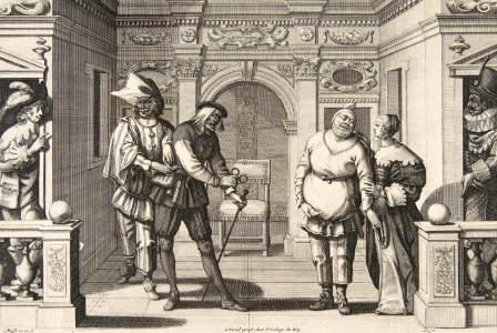 Abraham Bosse, Actors at the Hotel de Bourgogne 2, ca. 1633–34