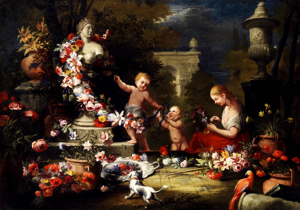 Abraham Brueghel (attr) Blumengabe an Venus