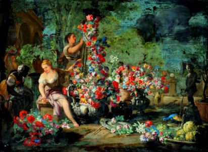 Abraham Brueghel, workshop of Luca Giordano - Allegory of spring
