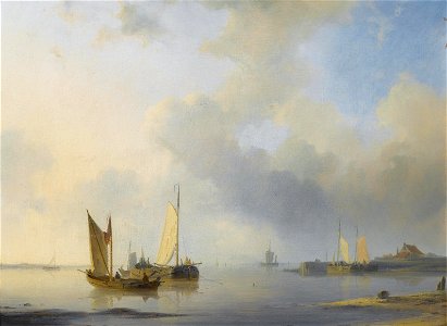 Abraham Hulk, Snr - Dutch barges in a calm