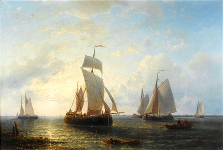 Abraham Hulk, Snr - Shipping at sunset