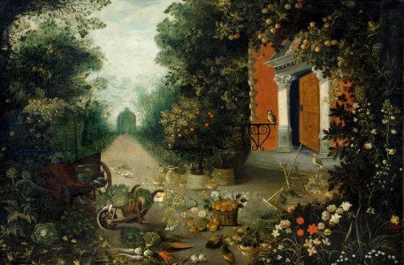 Abraham Govaerts (1589-1626) (after) - An Avenue in a Garden (formerly with Vertumnus and Pomona, since painted out) - 207807 - National Trust