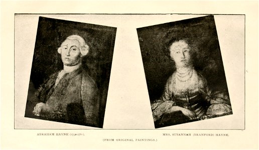 Abraham Hayne; Mrs. Susannah (Branford) Hayne