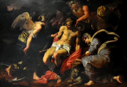 Abraham Janssens (ca.1573–1632) De mens belast door de tijd wordt bijgestaan door hoop en geduld KMSKB 29-01-2019