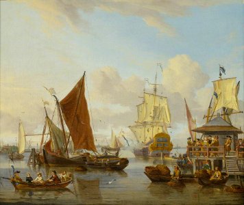 Abraham Jansz. Storck (1644-1708) (follower of) - Shipping off Amsterdam - BHC1764 - Royal Museums Greenwich
