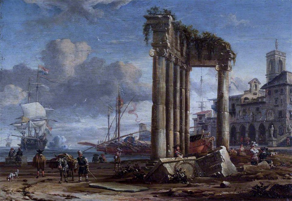 Abraham Jansz. Storck (1644-1708) - Capriccio of Leghorn (Livorno) - 1401148 - National Trust