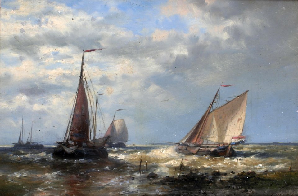 Abraham Hulk, Snr - Fishing boats at sea