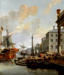 Abraham Jansz. Storck (1644-1708) - Capriccio View of a Seaport - 959423 - National Trust