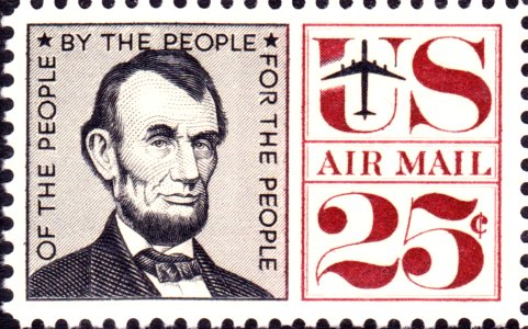 Abraham Lincoln Airmail 1960 Issue-25c. Free illustration for personal and commercial use.