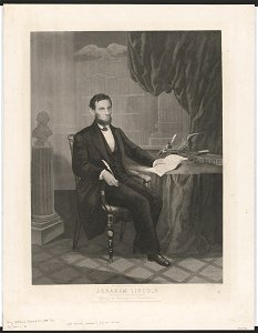 Abraham Lincoln President of the United States signing the Emancipation Proclamation - painted by W.E. Winner ; engraved by J. Serz. LCCN2015647806. Free illustration for personal and commercial use.