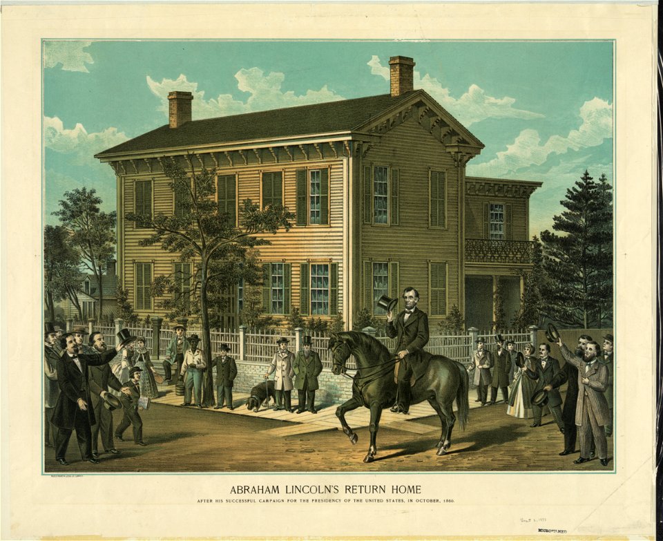 Abraham Lincoln's return home after his successful campaign for the Presidency of the United States, in October, 1860 LCCN2003677696