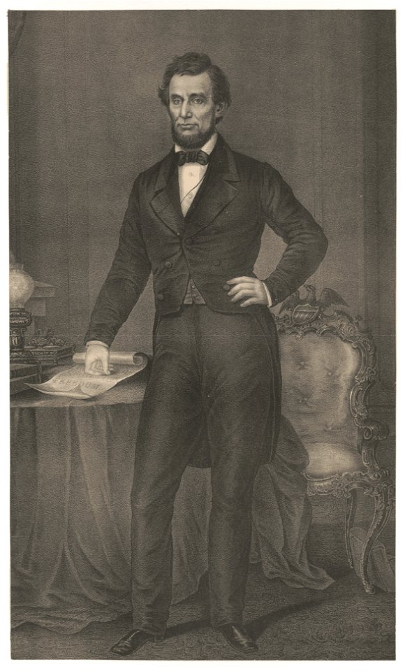 Abraham Lincoln. Full-length portrait in suit, Joseph Verner Reed, 1949 LCCN2003691130