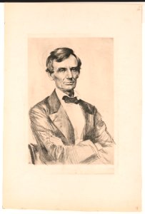 Abraham Lincoln, half-length portrait, facing front, arms folded across chest, seated in chair LCCN2017651505