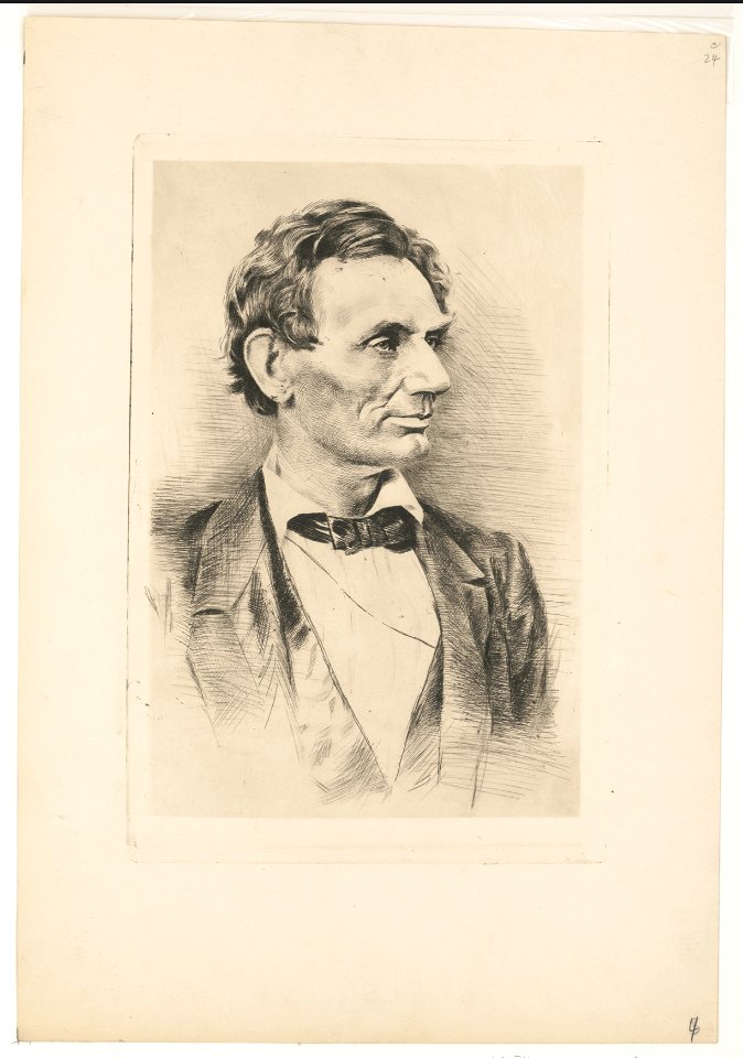 Abraham Lincoln, bust portrait, without beard, facing right LCCN2008680915