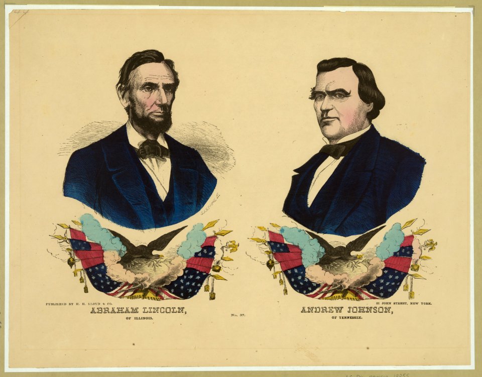 Abraham Lincoln of Illinois. Andrew Johnson of Tennessee. No. 37 - G. Kaehrle (Gabriel Kaehrle). LCCN2003689259