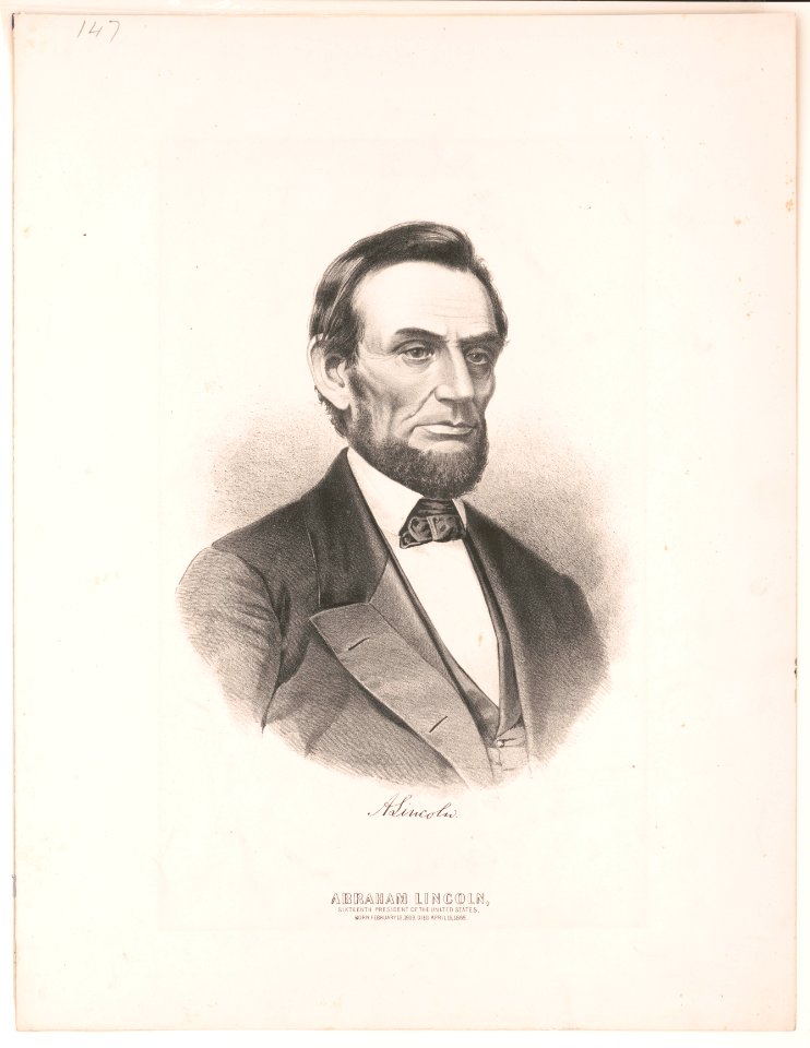 Abraham Lincoln, sixteenth President of the United States. Born February 12, 1809. Died April 15th, 1865 LCCN2003691132