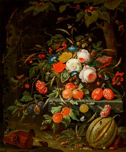 Abraham Mignon - Flowers and Fruit - 110 - Mauritshuis