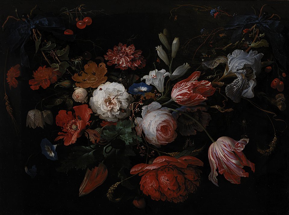 Abraham Mignon - A Garland of Flowers - KMS315 - Statens Museum for Kunst