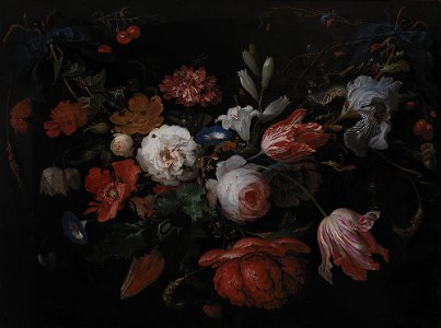 Abraham Mignon - A Garland of Flowers - KMS315 - Statens Museum for Kunst