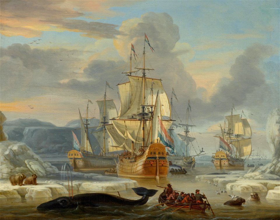 Abraham Storck (attr) Walfänger im Eismeer