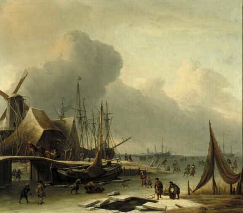 Abraham Storck - Hollandse haven in de winter - 1832 (OK) - Museum Boijmans Van Beuningen